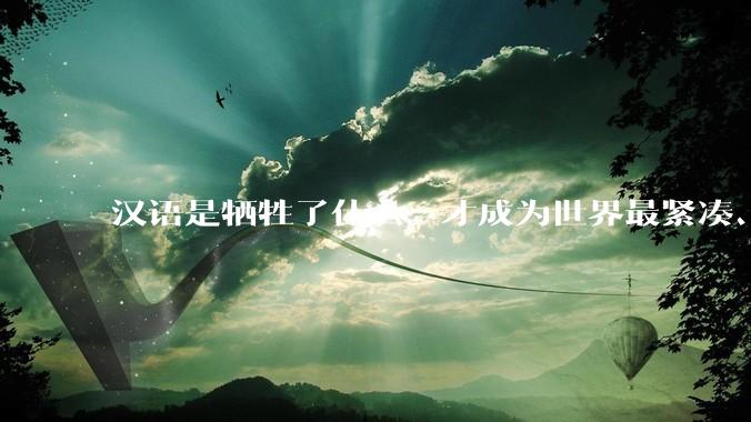 汉语是牺牲了什么，才成为世界最紧凑、最高效的语言？